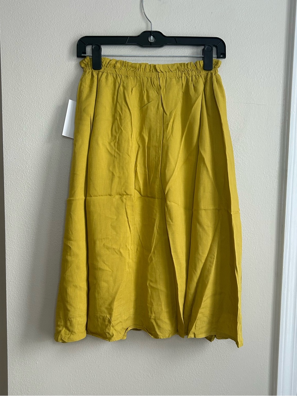 NWT Tulip B Mustard Yellow Button Front Midi Maxi Skirt Lined Size S - Picture 7 of 9
